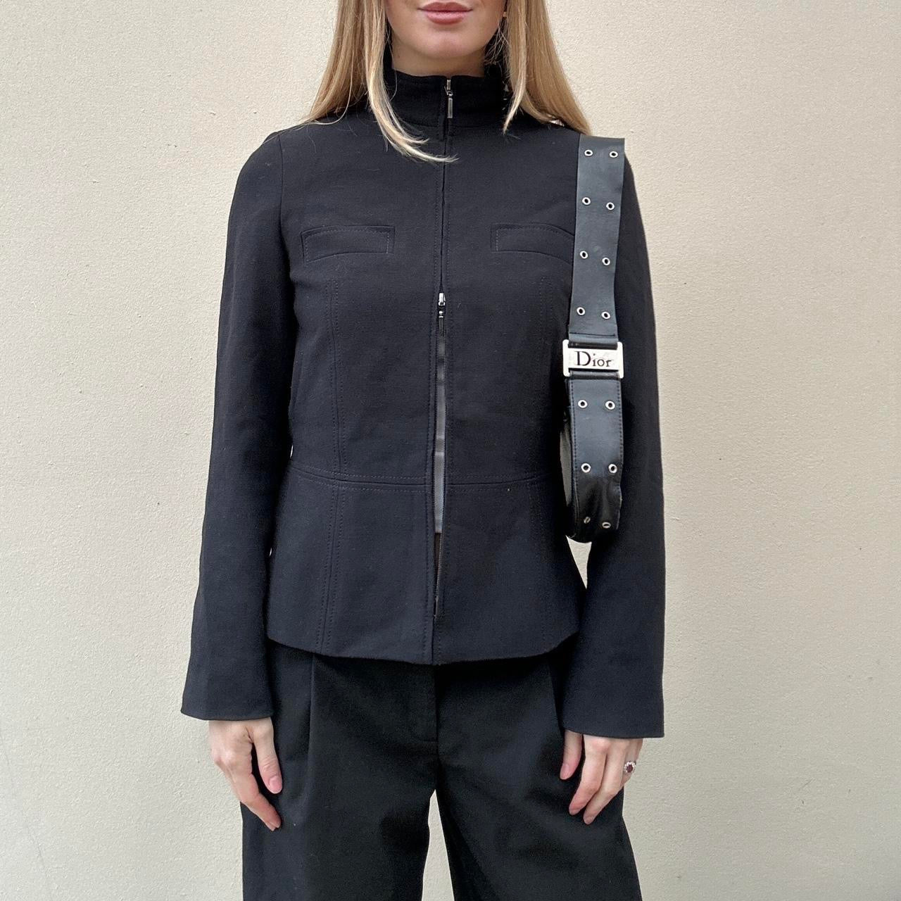 Vintage black double zipper jacket