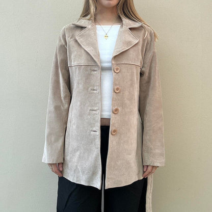 Vintage 00s beige suede jacket