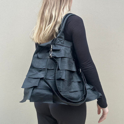 Vintage Black ruffle bag