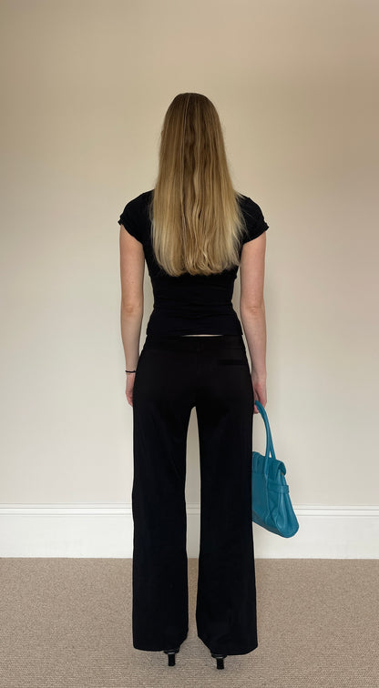 Vintage black low waist trousers