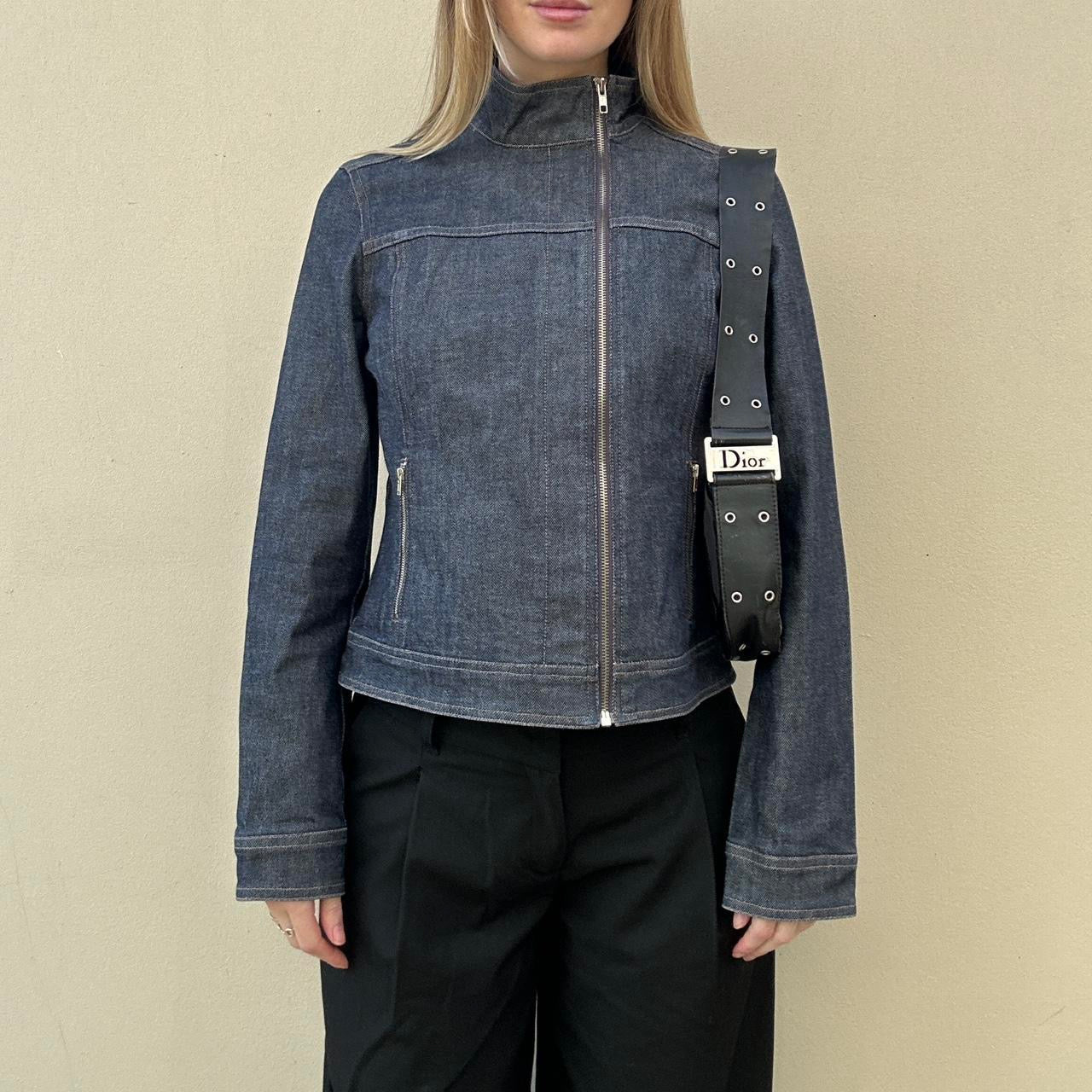 Vintage FCUK denim asymmetrical jacket