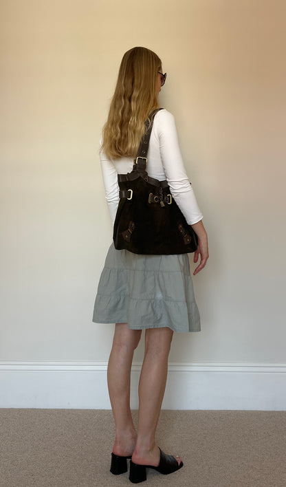 Vintage Suede Olive Bag