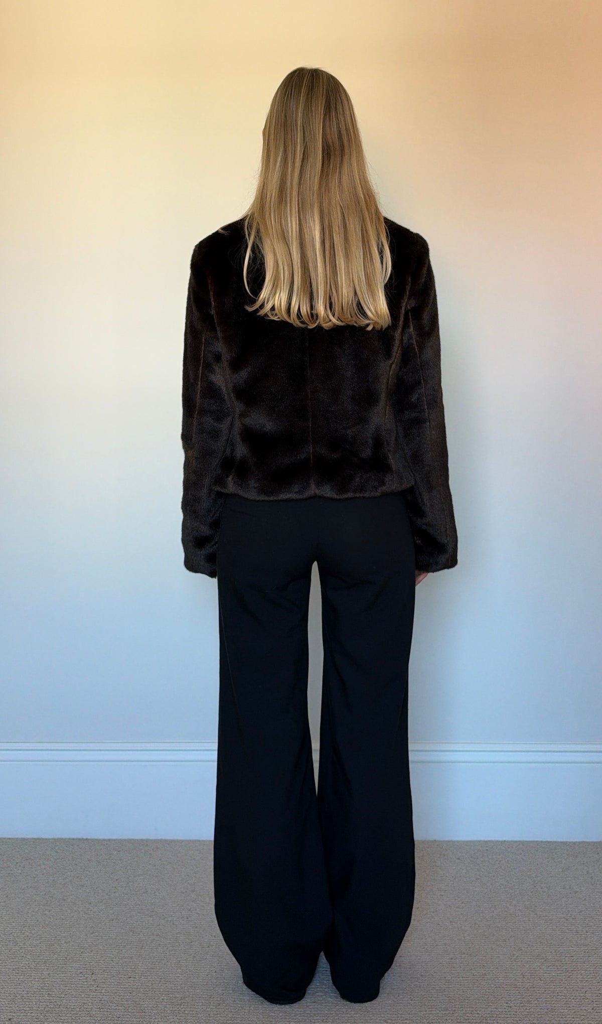 Vintage brown faux fur jacket