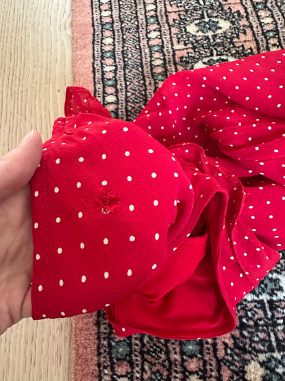 Vintage red polka dot frill dress