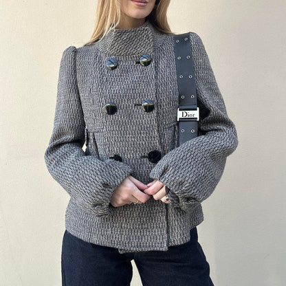 Vintage 00s tweed pea coat