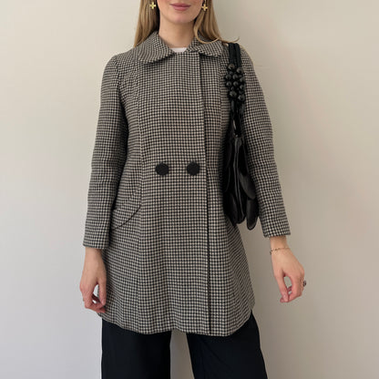 Vintage dogtooth pea coat