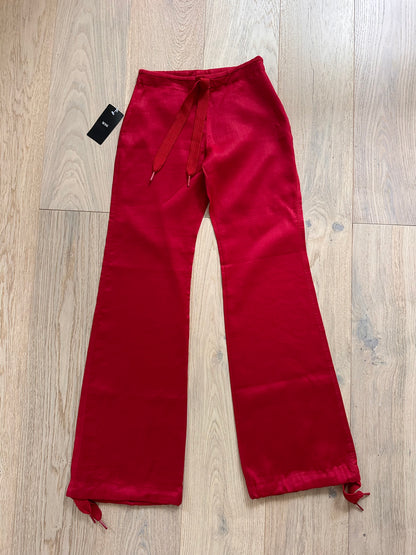 SALE vintage red linen trousers