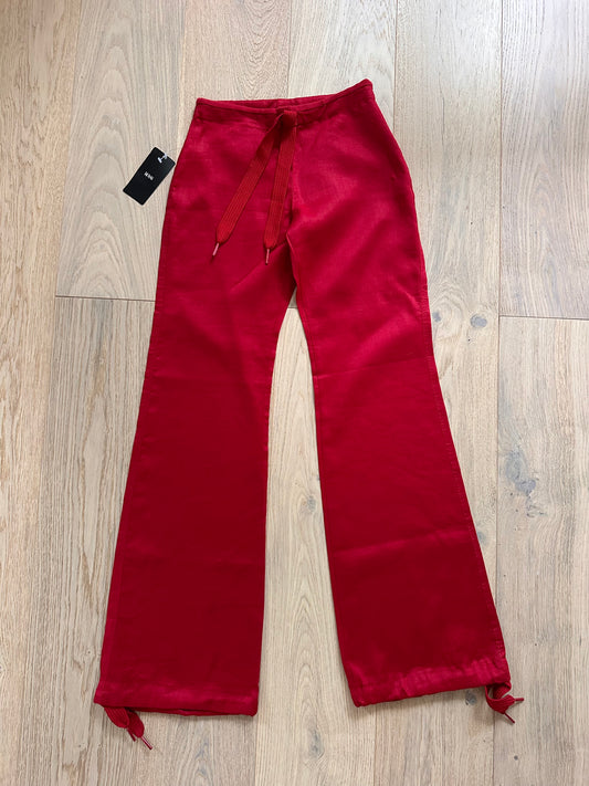 SALE vintage red linen trousers