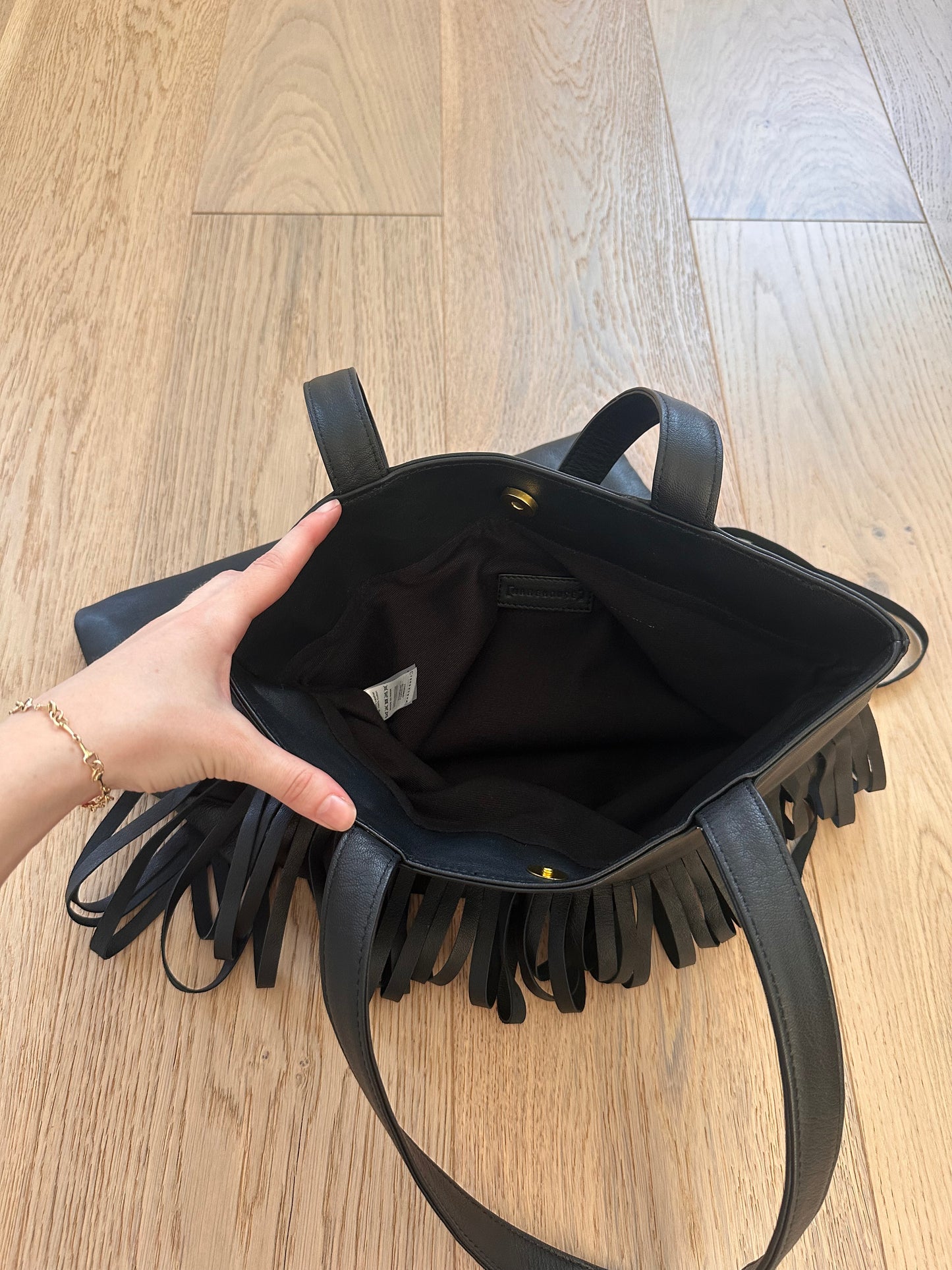 Vintage leather tassle bag