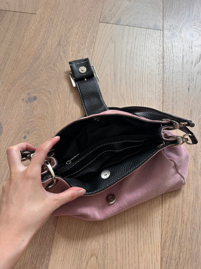SALE vintage pink suede bag