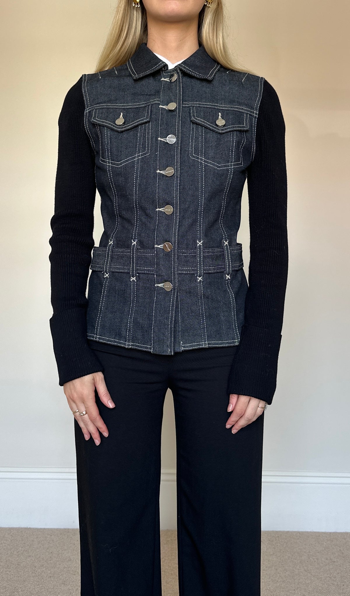 Vintage Denim & Knit Jumper Jacket
