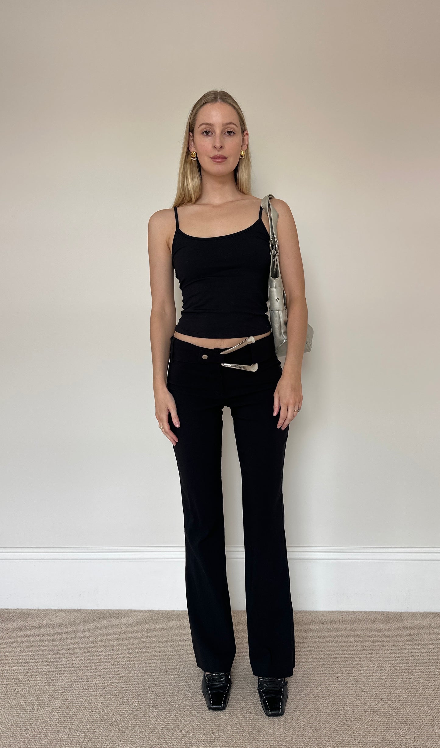 Vintage 00s Silver Belt Trousers