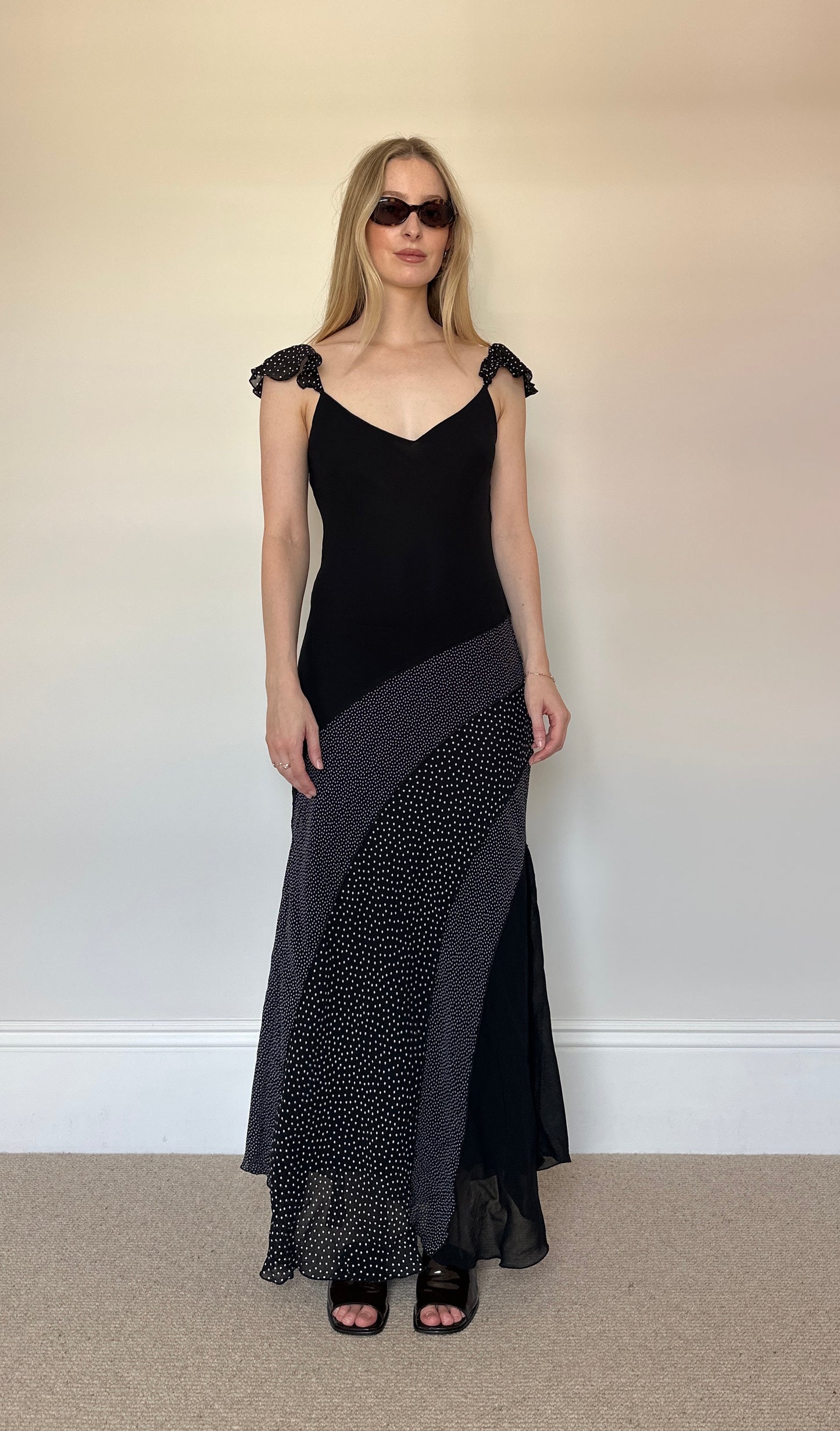 Vintage polka dot maxi dress