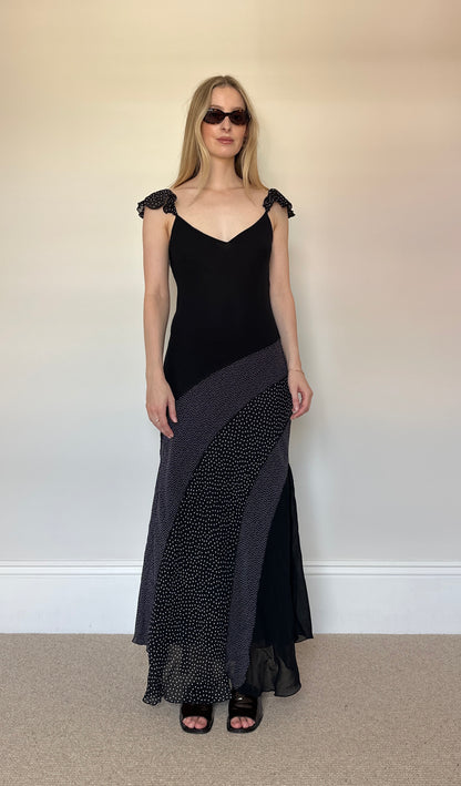 Vintage polka dot maxi dress