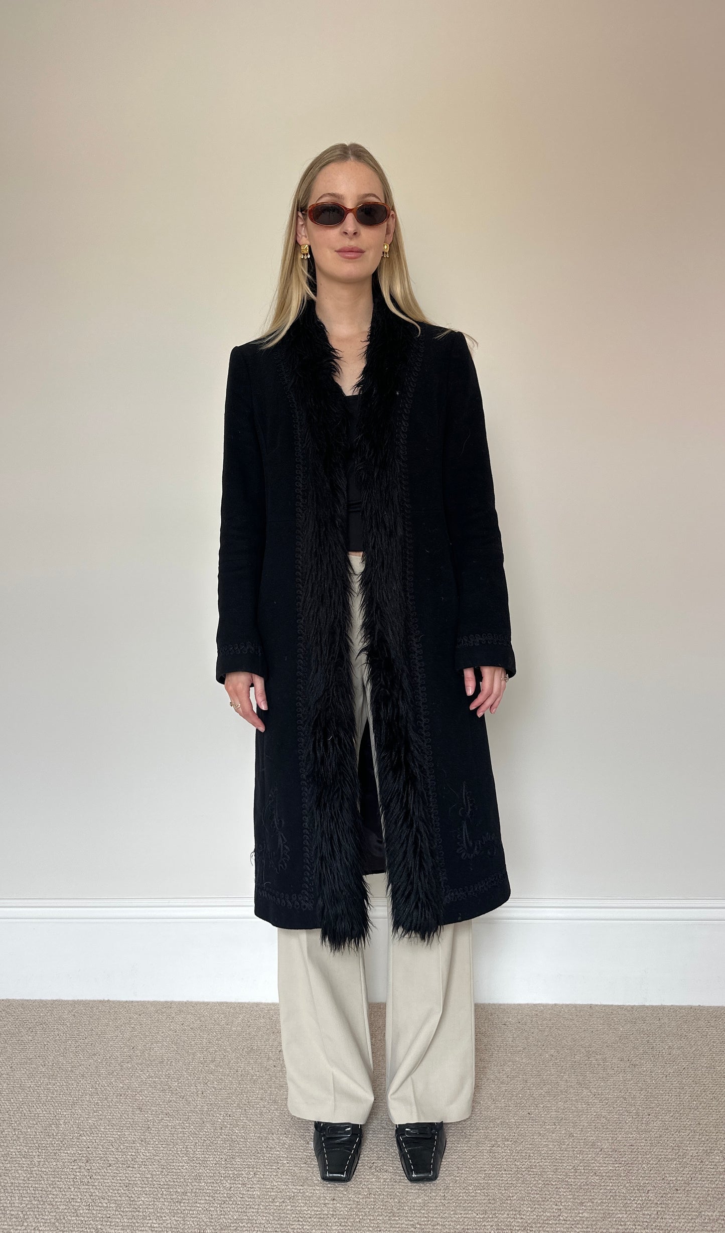 Vintage 00s Black Afghan Coat