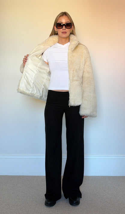 Vintage white faux fur jacket