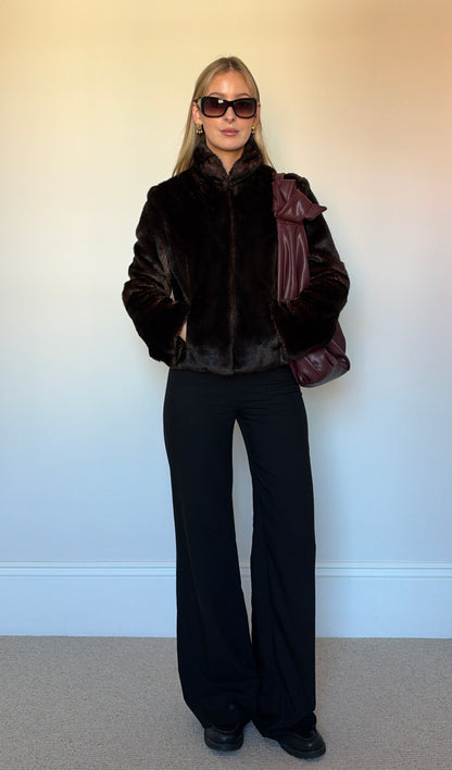 Vintage brown faux fur jacket