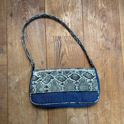 90s snake & denim bag