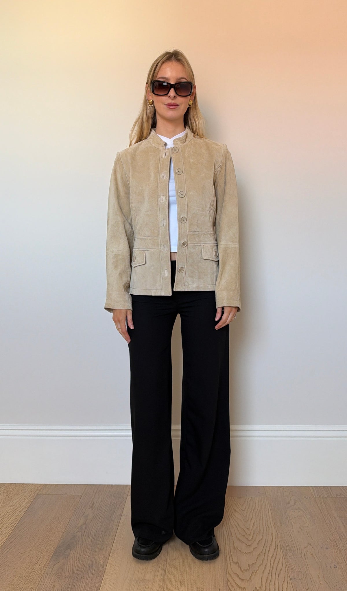 Vintage suede button up jacket