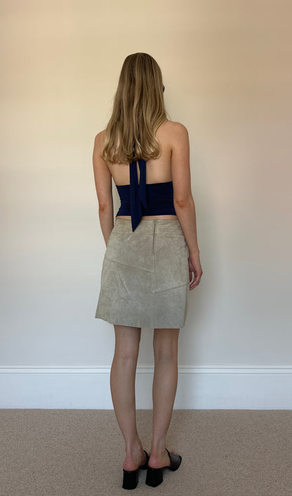 Vintage real suede skirt