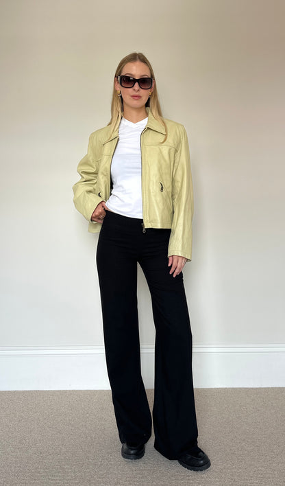 Vintage Cream leather Jacket