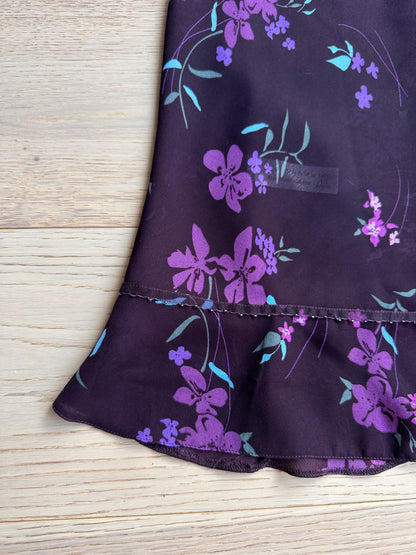 SALE Vintage purple sheer floral dress