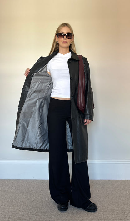 Vintage Leather Trench Coat