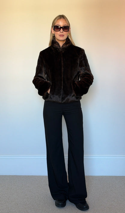 Vintage brown faux fur jacket