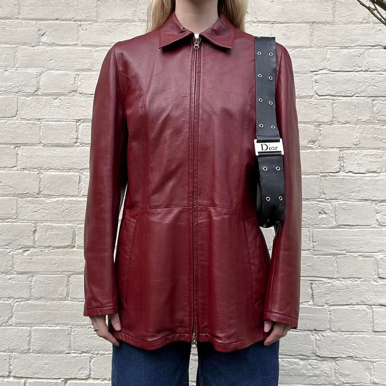 Vintage burgundy leather jacket