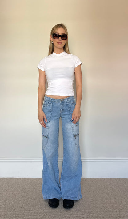 Vintage cargo light wash jeans