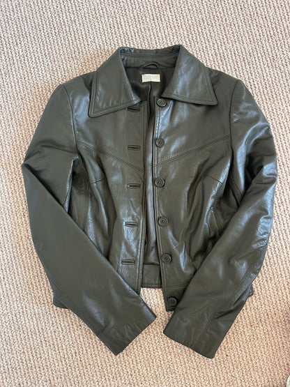Vintage green leather jacket