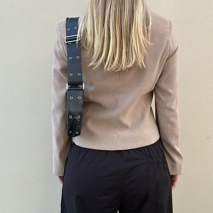 Vintage 00s beige faux suede jacket