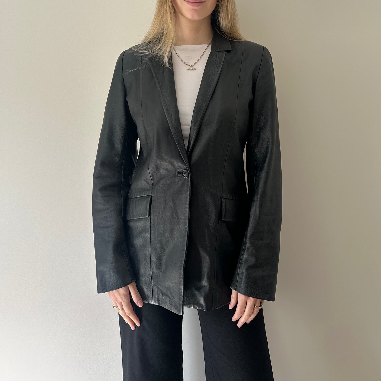 Vintage 90s leather blazer