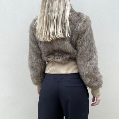 Vintage 00s faux fur bomber jacket