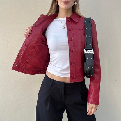 Vintage red leather jacket