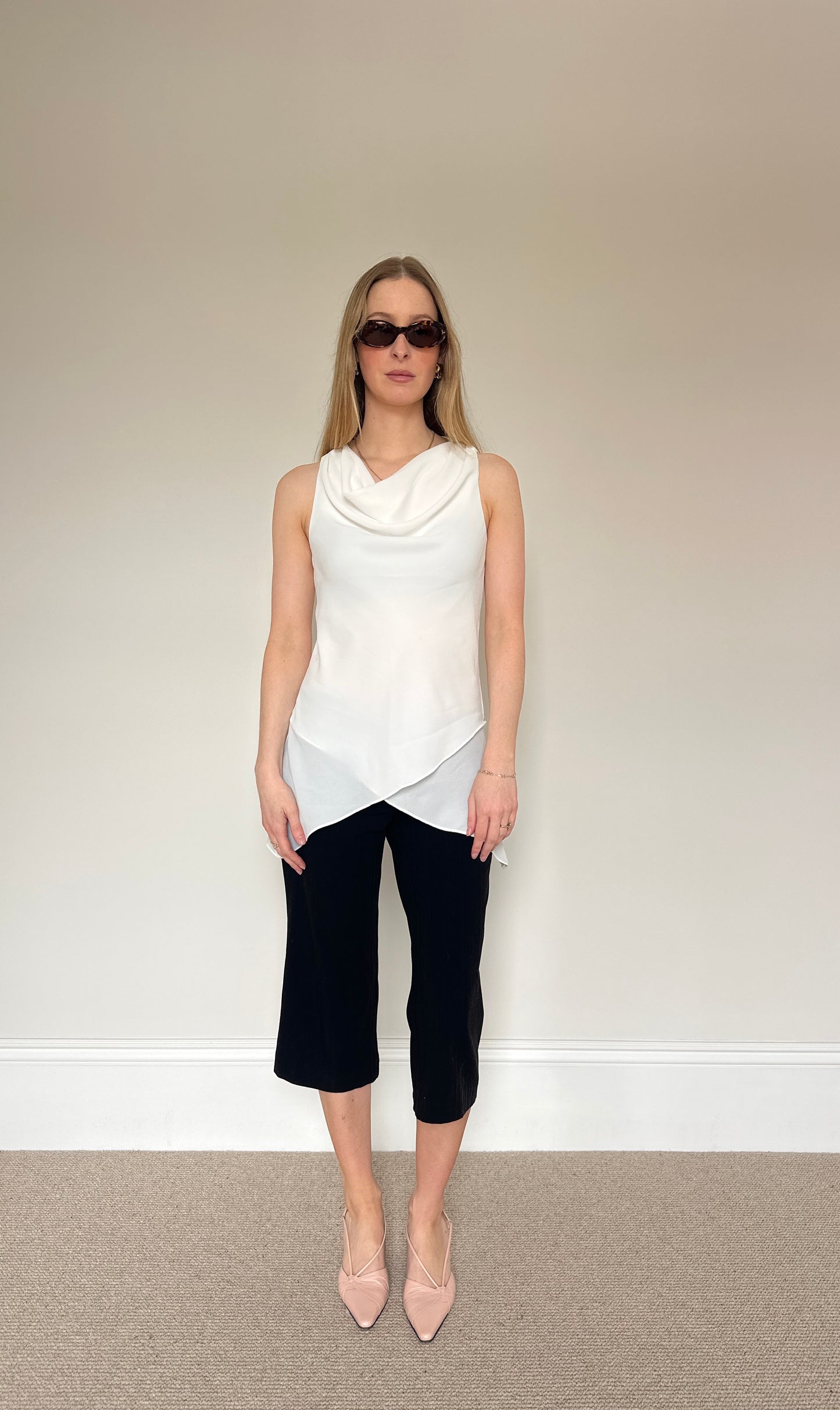 Vintage white chiffon top