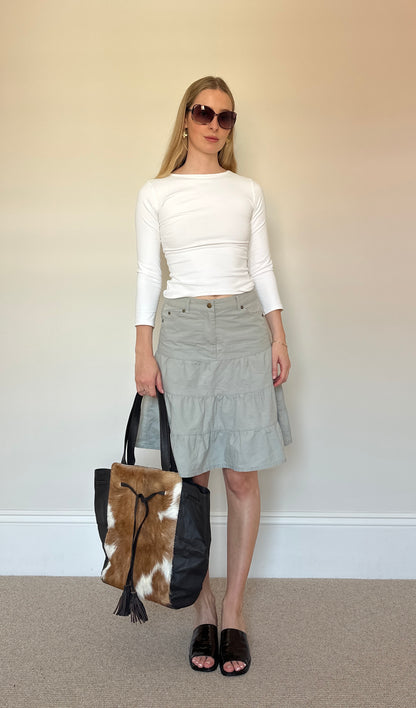 Cow hide tassle bag