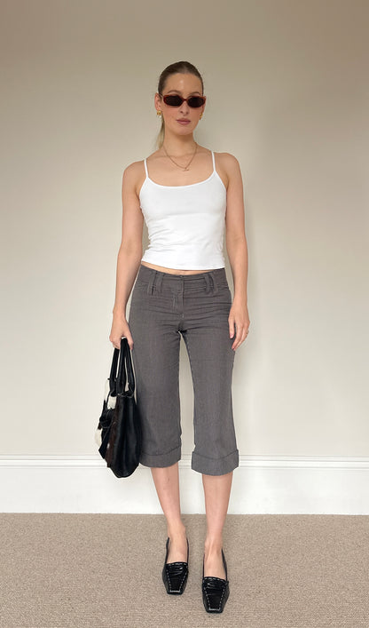 Vintage pinstripe capri trousers