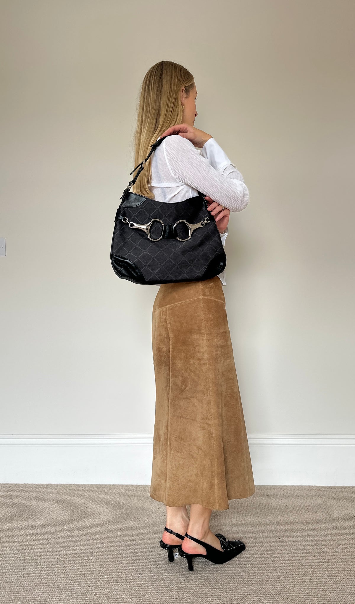 Vintage real suede skirt