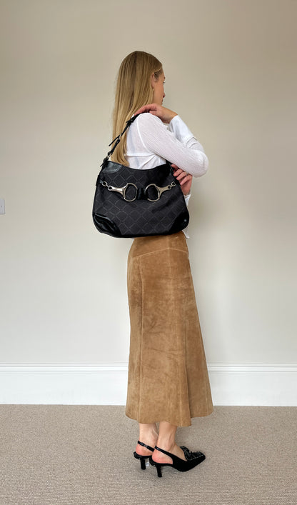 Vintage real suede skirt