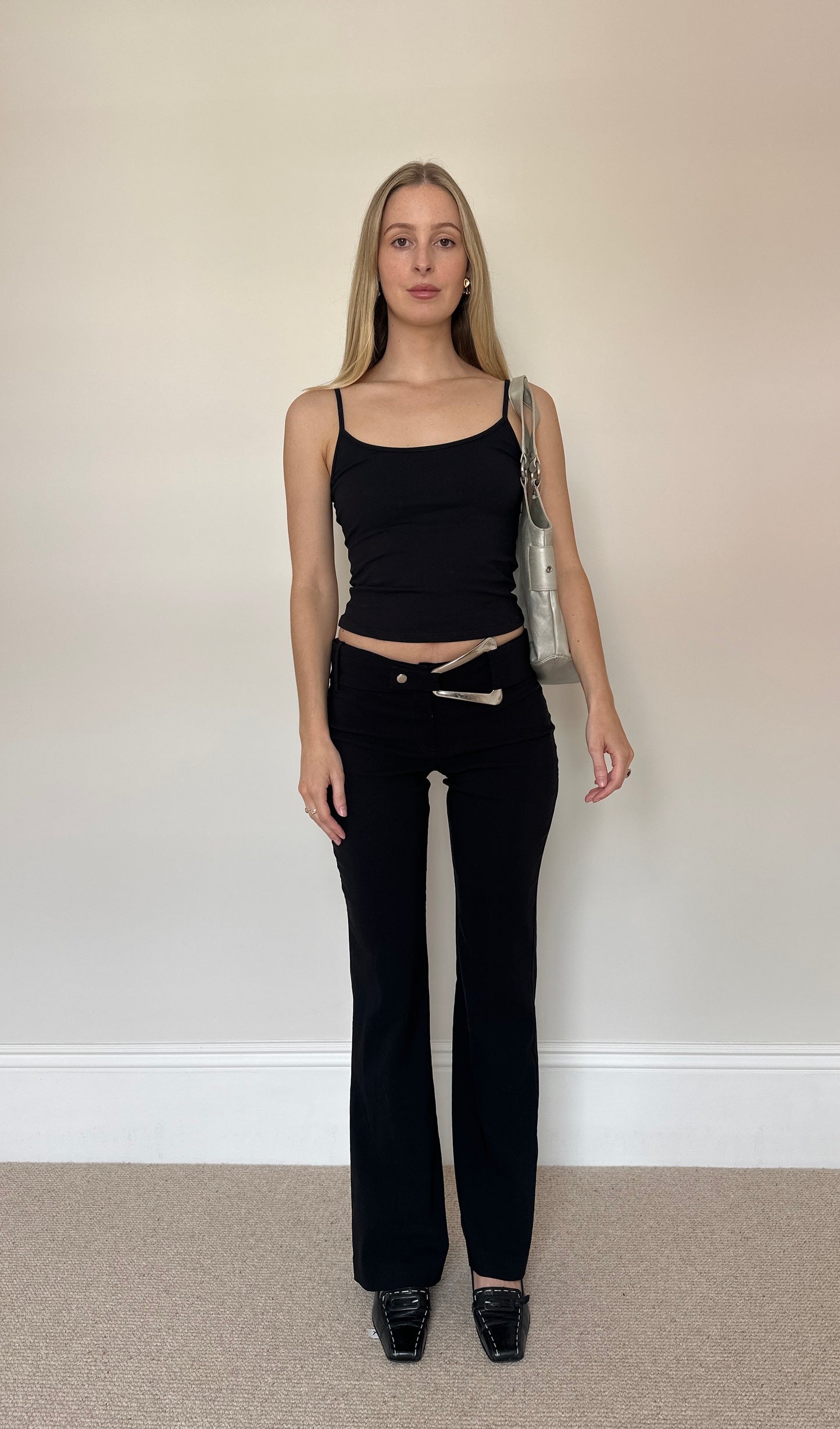 Vintage 00s Silver Belt Trousers