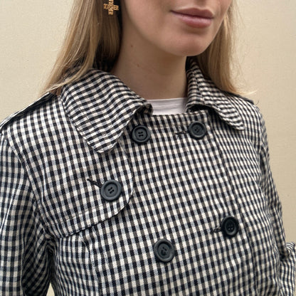 Vintage gingham pea coat