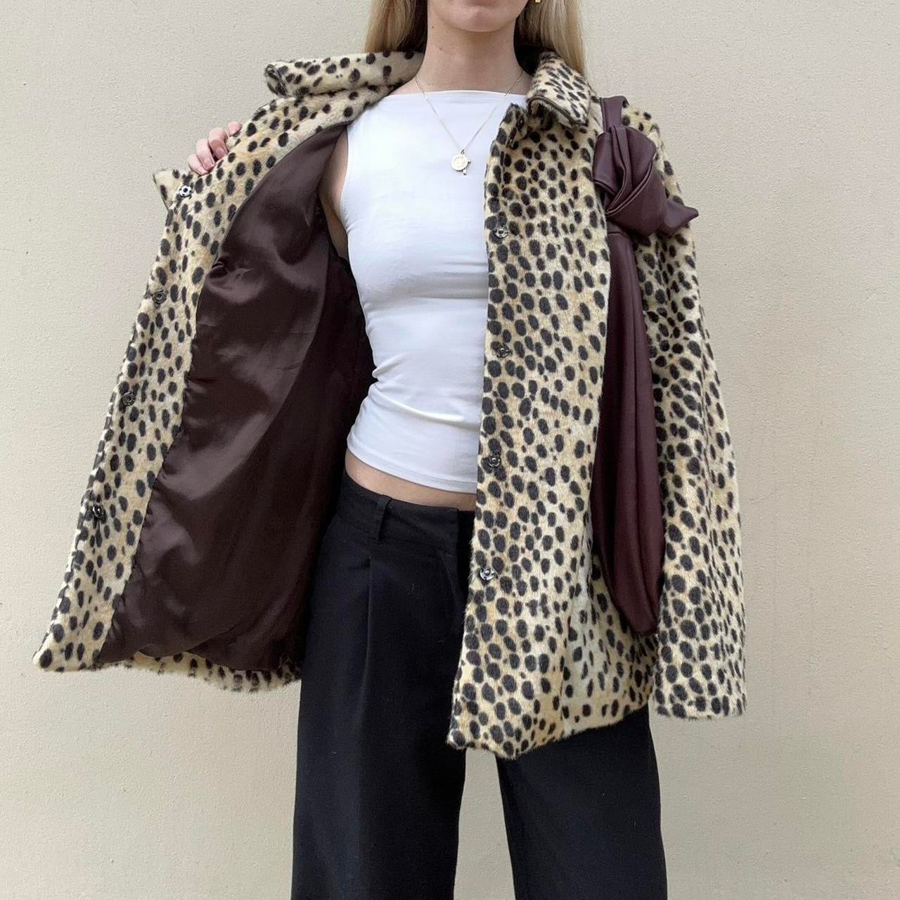 Faux leopard coat