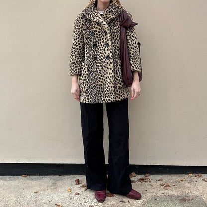 Faux leopard coat