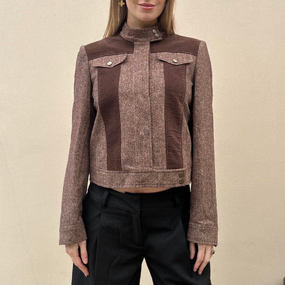 Vintage 90s tweed biker jacket