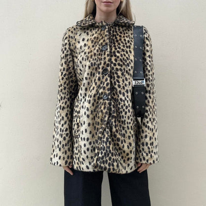 Faux leopard jacket