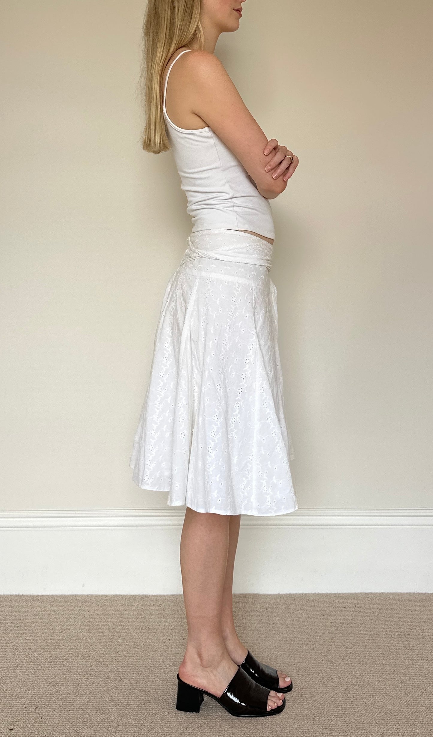 Vintage white broderie anglaise skirt