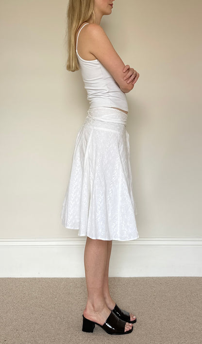 Vintage white broderie anglaise skirt