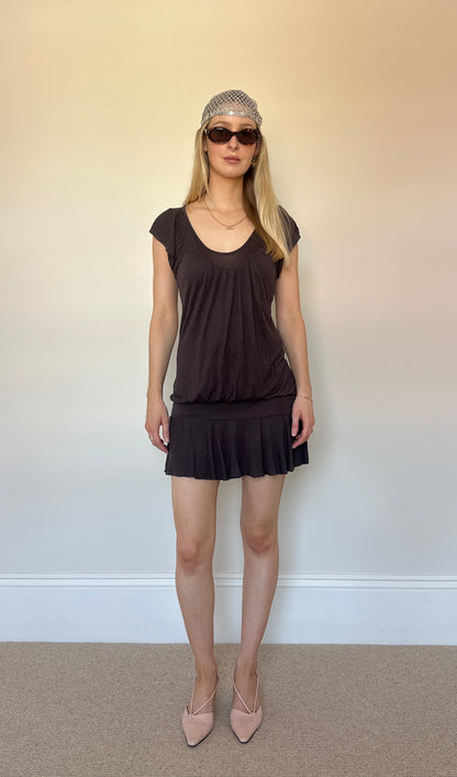Vintage brown drop waist dress
