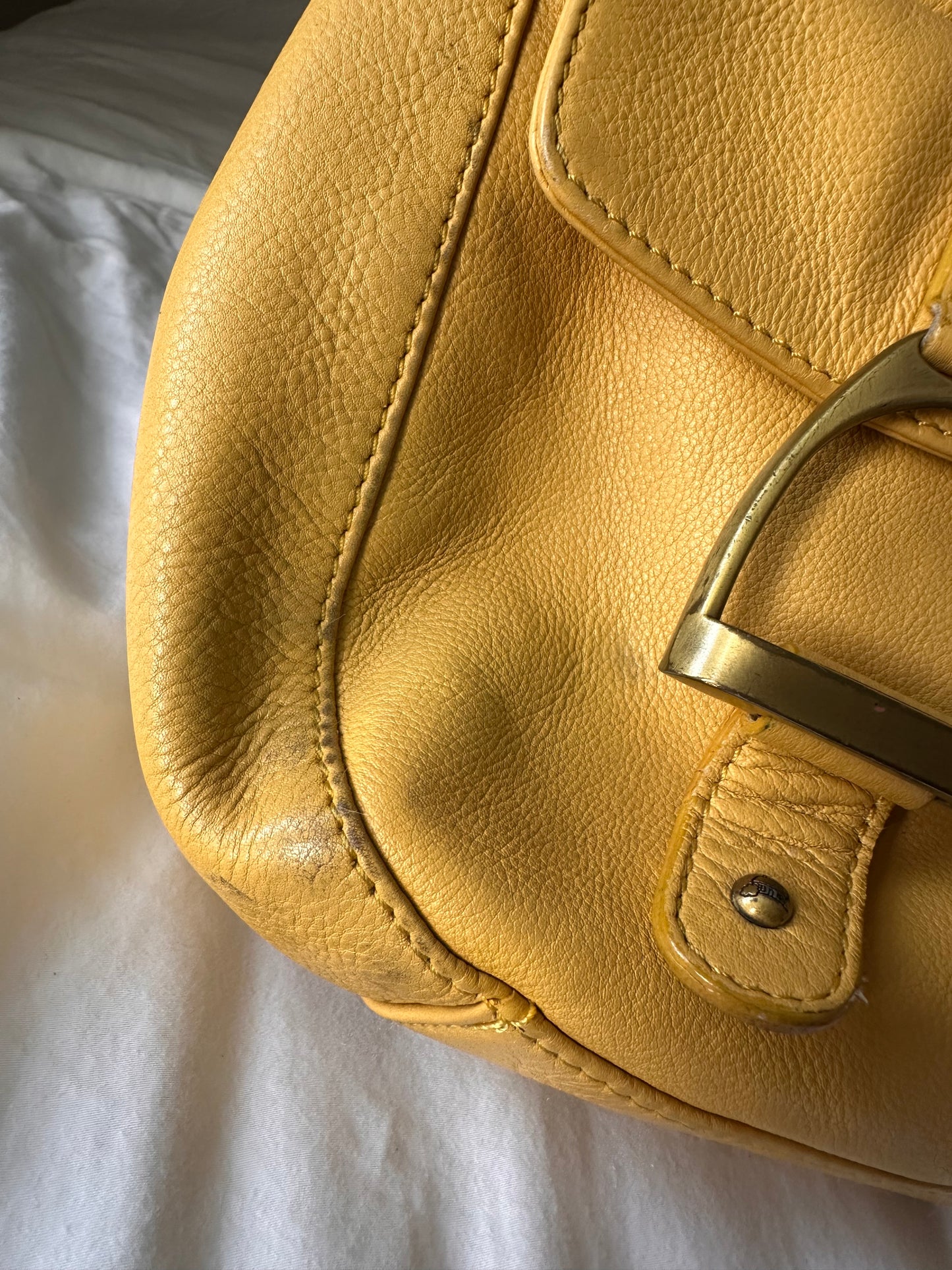 Vintage Mustard Leather Horse-bit bag